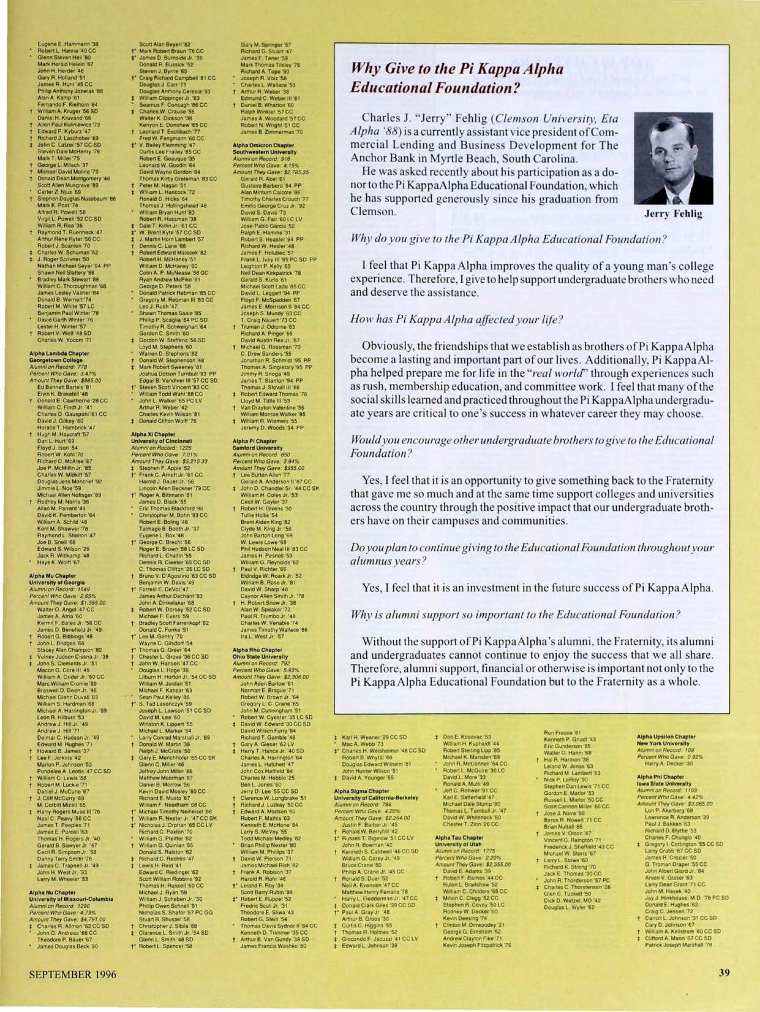 Why Give to the Pi Kappa Alpha Educational Foundation?